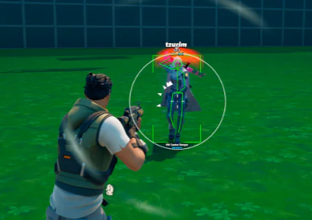 Fortnite long-range ESP wallhack with enemy names, health, and weapons through cover